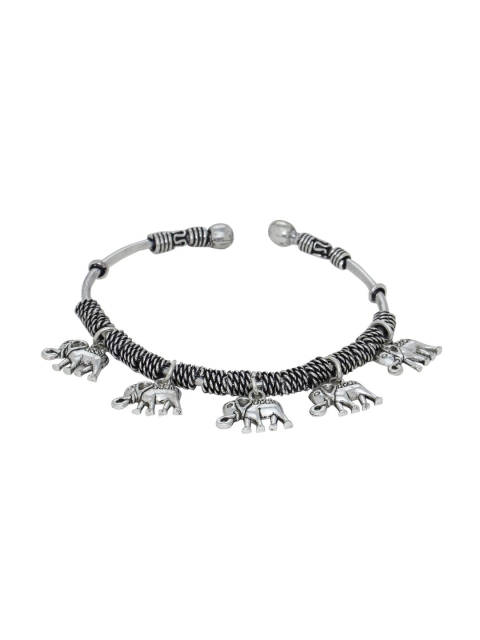 

Silvermerc Designs Women Silver-Plated Handcrafted Oxidised Charm Bracelet