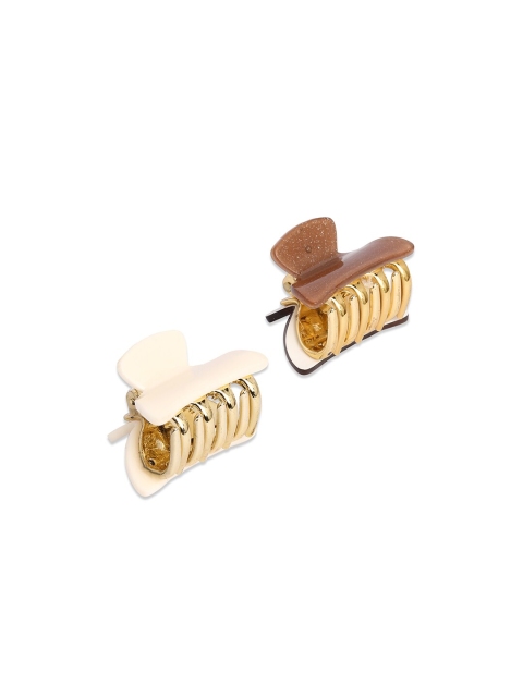

ToniQ Set Of 2 Beige & Brown Claw Clips