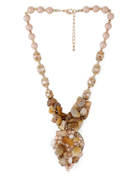 

Bellofox Gold-Toned & Brown Alloy Gold-Plated Handcrafted Necklace