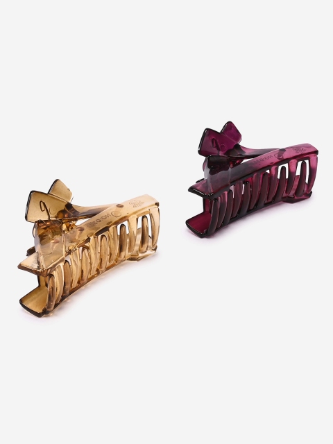 

BuckleUp Set Of 2 Brown & Maroon Claw Clip