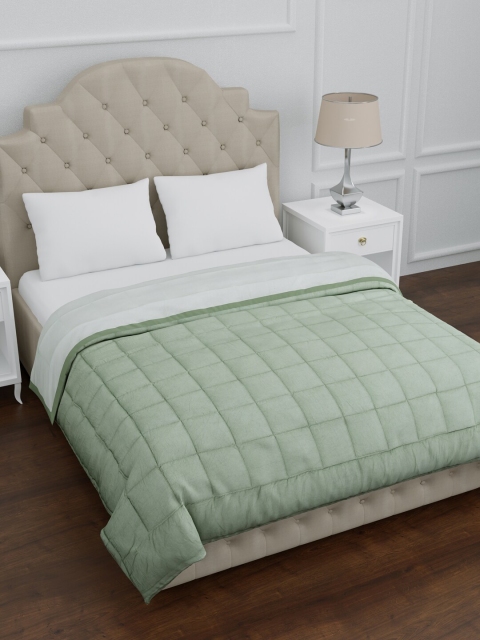 

EverHOME Green & White Solid AC Room 150 GSM Double Bed Dohar