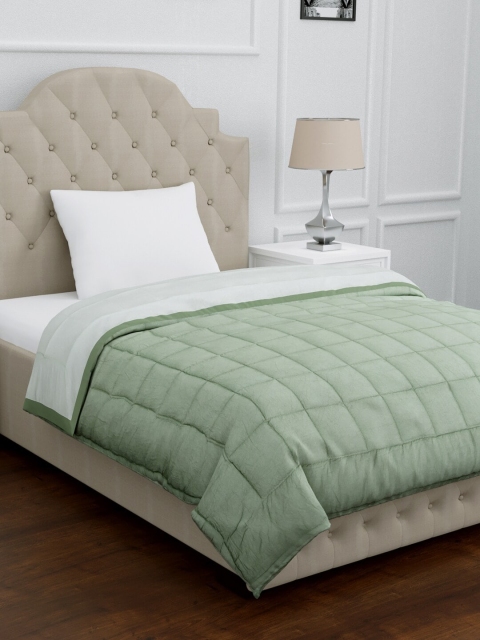 

EverHOME Green Solid AC Room 150 GSM Single Bed Dohar