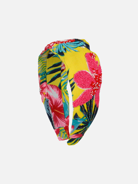 

Anekaant Women Yellow & Pink Embellished Hairband