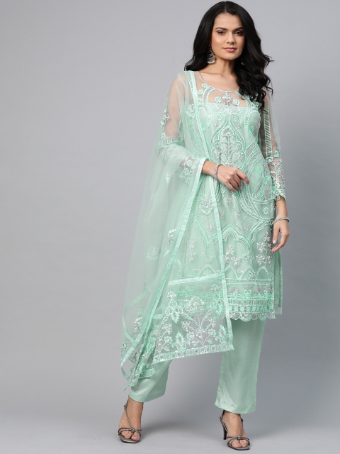 

Readiprint Fashions Green Embellished Semi-Stitched Dress Material