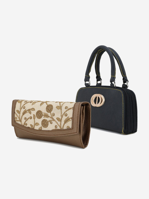 

Element Cart Set Of 2 Embroidered Purse Clutch, Brown