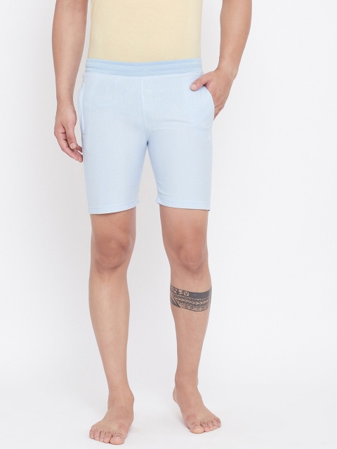 

Okane Men Blue Solid Lounge Shorts