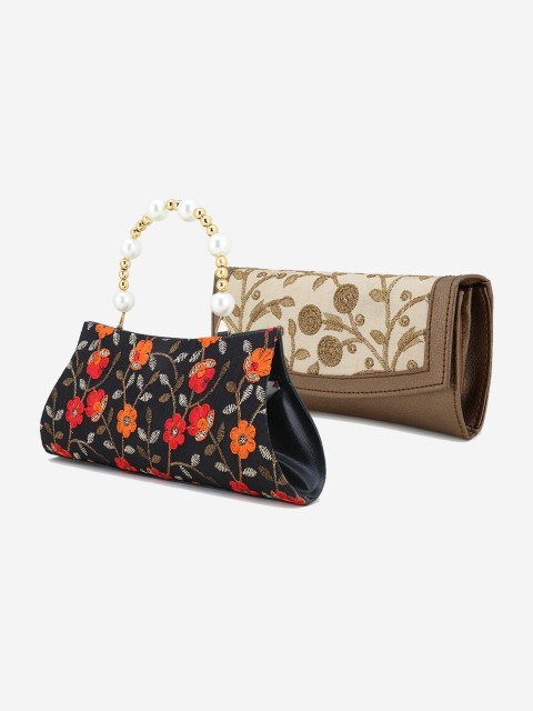 

Element Cart Set Of 2 Embroidered Purse Clutch, Black