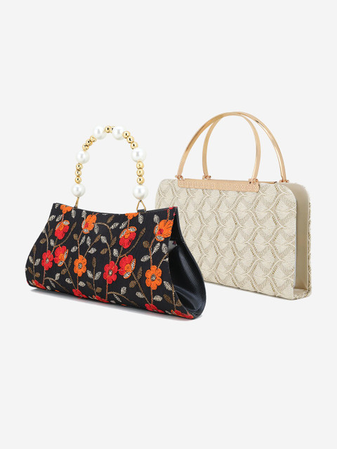 

Element Cart Pack Of 2 Black Embroidered Purse Clutches