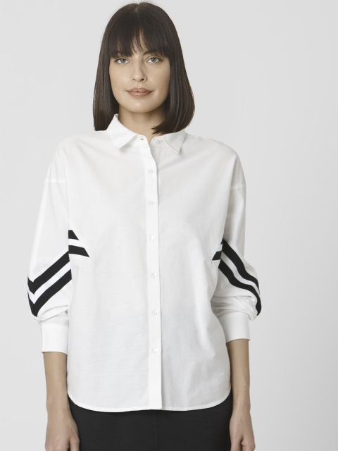 

Vero Moda Women White Dolman Sleeve Casual Shirt