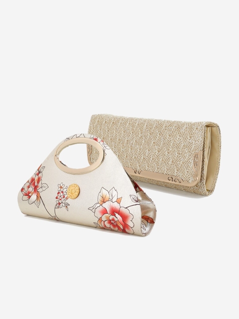 

Element Cart Set of 2 Beige Printed & Textured Purse Clutches