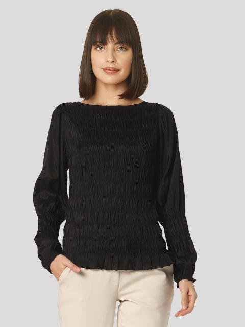 

Vero Moda Black Smocked Regular Top