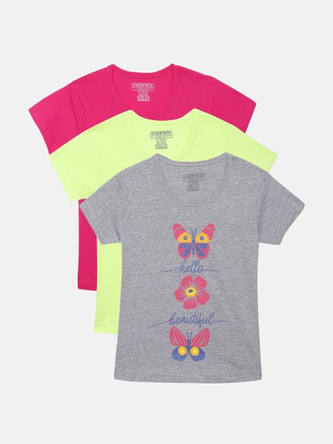 

Cherokee Girls Pack of 3 Assorted Printed Pure Cotton T-shirts