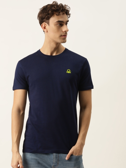 

United Colors of Benetton Men Navy Blue T-shirt