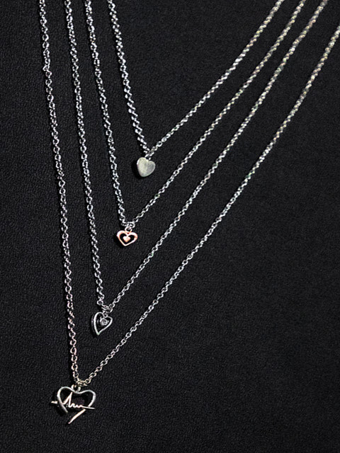 

Mahi Rose Gold & Silver-Toned Alloy Rose Gold-Plated Layered Necklace
