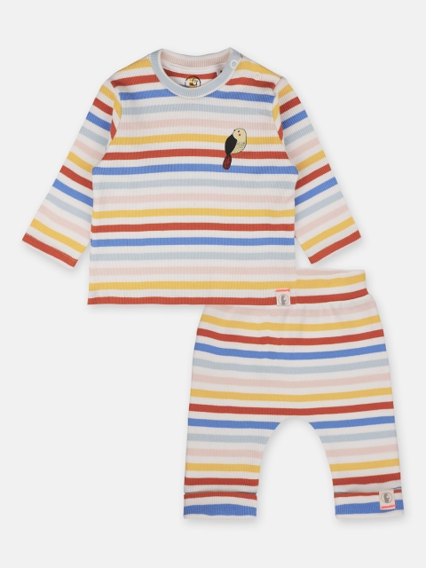 

Babysafe Girls White & Blue Striped T-shirt with Capris