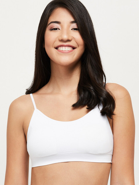 

max White Solid Non-Wired Removable Padding Camisole Bra SU21SMPD01AWHITE