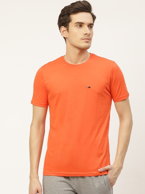 

Sweet Dreams Men Orange Pure Cotton Solid Lounge T-Shirt
