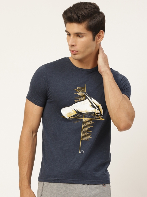 

Sweet Dreams Navy Blue & White Printed Lounge T-Shirt