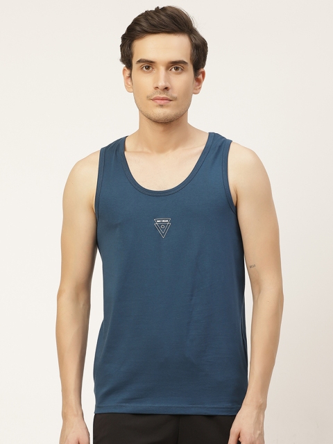 

Sweet Dreams Men Navy Blue Solid Sleeveless Workout T-shirt