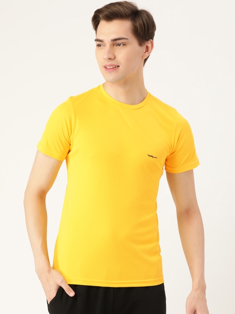 

Sweet Dreams Men Yellow Self-Design Round Neck T-shirt