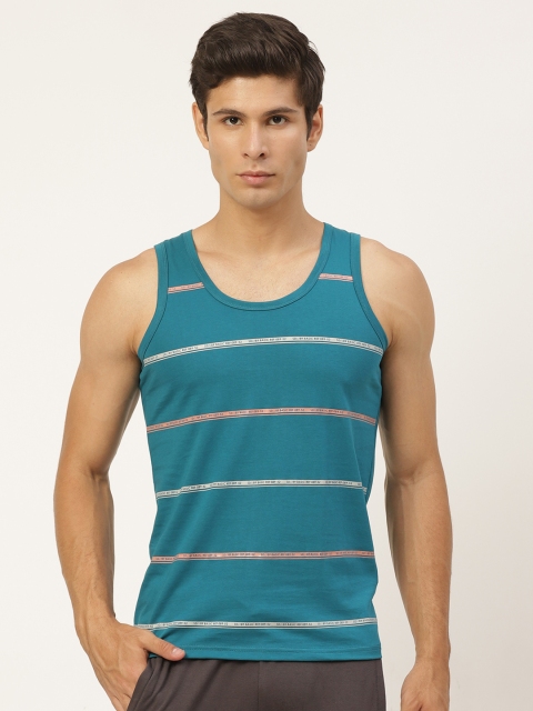 

Sweet Dreams Teal & Off White Pure Cotton Striped Lounge T-shirt