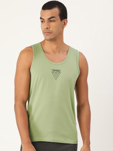 

Sweet Dreams Men Green Solid Lounge T-shirt