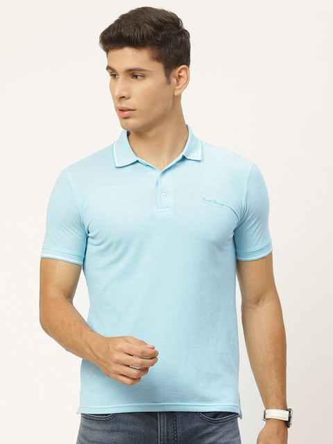 

Sweet Dreams Men Blue Polo Collar Pure Cotton T-shirt