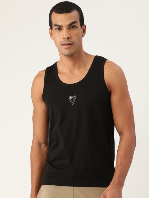 

Sweet Dreams Men Black Solid Tank Lounge T-shirt
