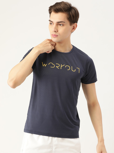 

Sweet Dreams Men Navy Blue Typography Printed Training or Gym T-shirt