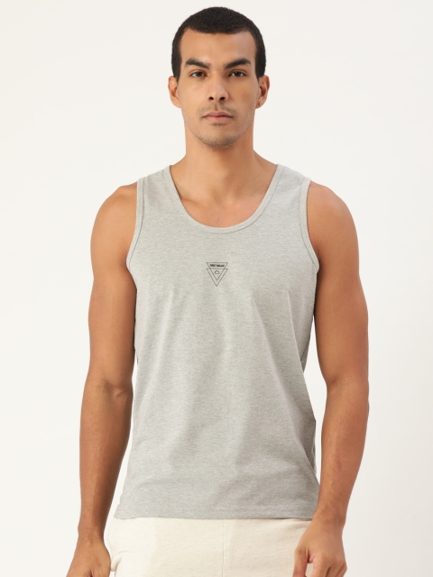 

Sweet Dreams Men Grey Melange Solid Lounge T-shirt