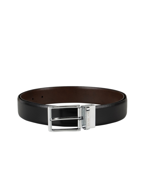 

Da Milano Men Black & Brown Textured Leather Belt