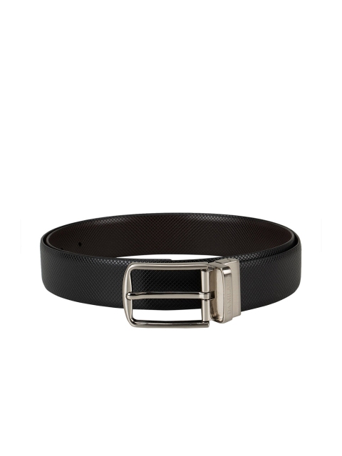 

Da Milano Men Black & Brown Leather Textured Reversible Belt