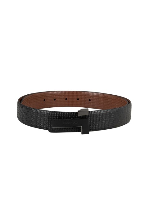 

Da Milano Men Black & Brown Textured Leather Belt