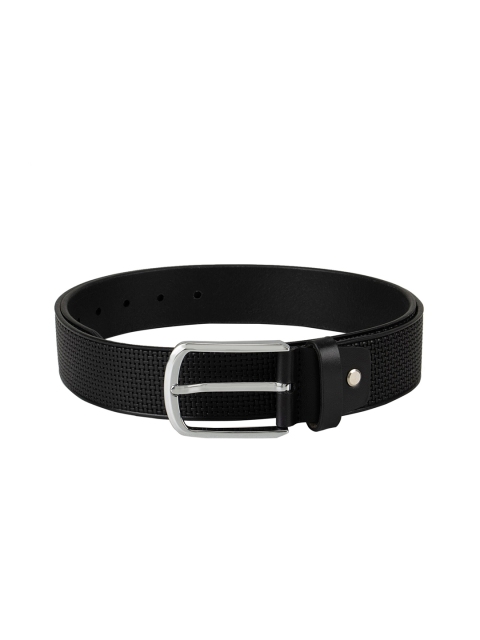 

Da Milano Men Black Textured Leather Belt