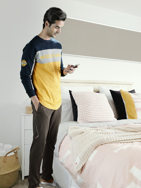 

Sweet Dreams Men Charcoal Grey Solid Athleisure Lounge Pants