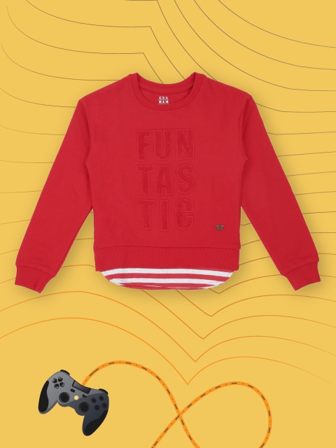 

Ed-a-Mamma Boys Red Solid Sweatshirt