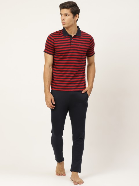 

Sweet Dreams Men Red & Navy Blue Striped Night suit