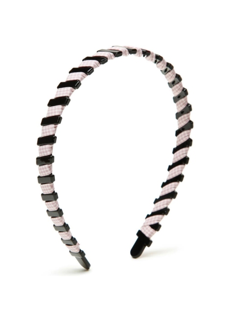 

Stoln Girls Pink & Black Checked Ribbon Spiral Hairband