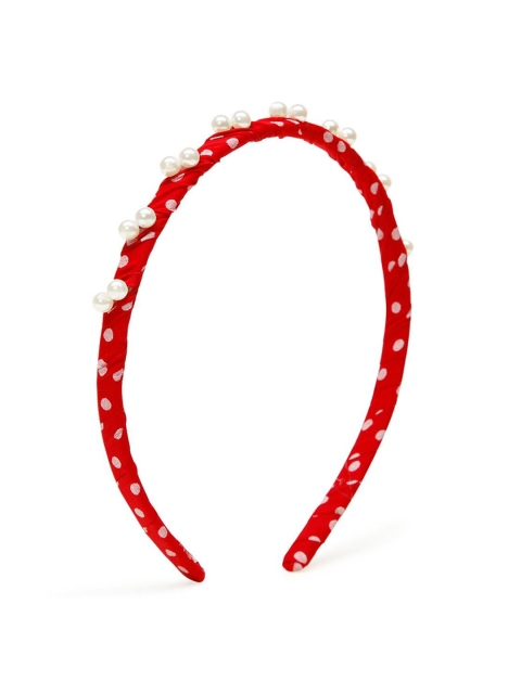 

Stoln Girls Red Ribbon Spiral with Pearls Hairband
