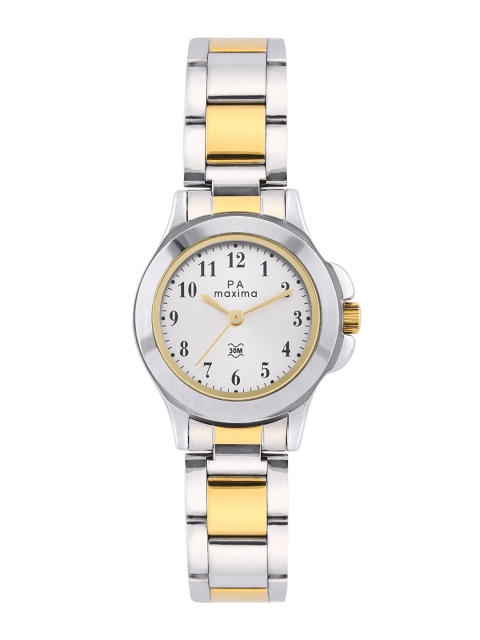 

maxima Women Silver-Toned Bracelet Style Analogue Watch 43072CMLT