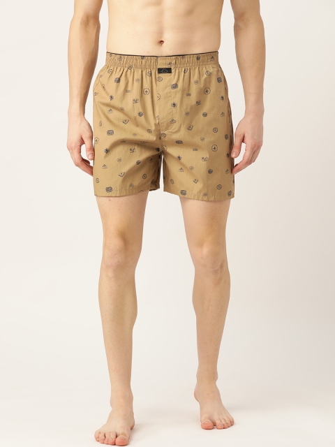

Sweet Dreams Men Beige & Navy Blue Pure Cotton Printed Boxers MB-1496AU