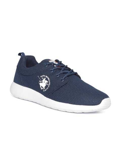 

Santa Monica Men Navy Solid Regular Sneakers, Navy blue