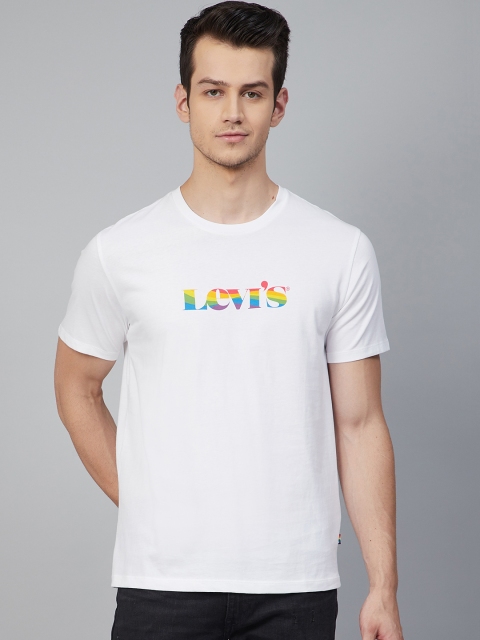 

Levis Men White Brand Logo Printed T-shirt