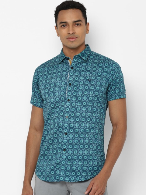 

Allen Solly Men Blue Slim Fit Printed Cotton Casual Shirt