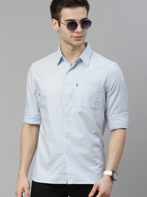

Levis Men Blue Pure Cotton Regular Fit Solid Casual Shirt