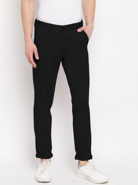 

Richlook Men Black Slim Fit Solid Chinos