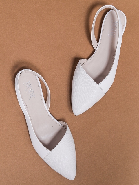 

Mode by Red Tape Women White Solid Mules
