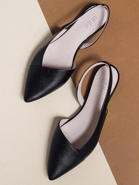 

Mode by Red Tape Women Black Solid Mules