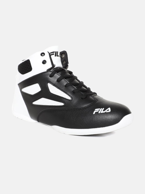 

FILA Men Black & White High-Top Basketball Shoes