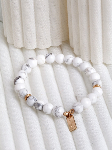 

CRZ White Gold-Plated Elasticated Bracelet